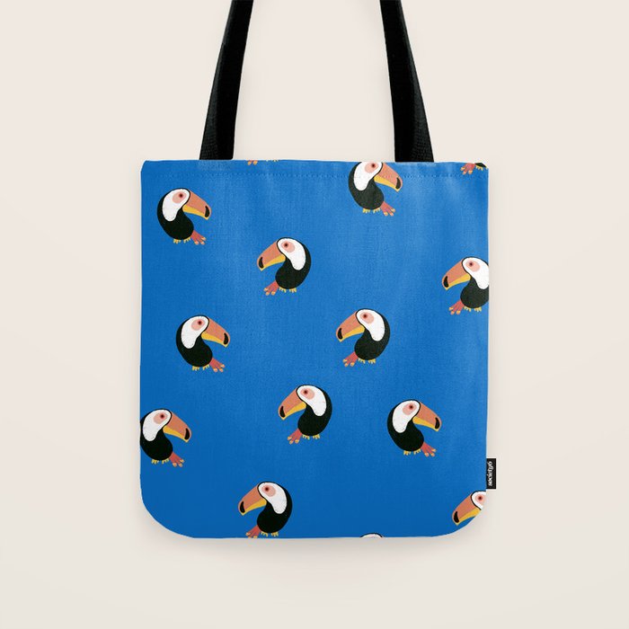 Toucans Blue Tote Bag Gallery Image 1