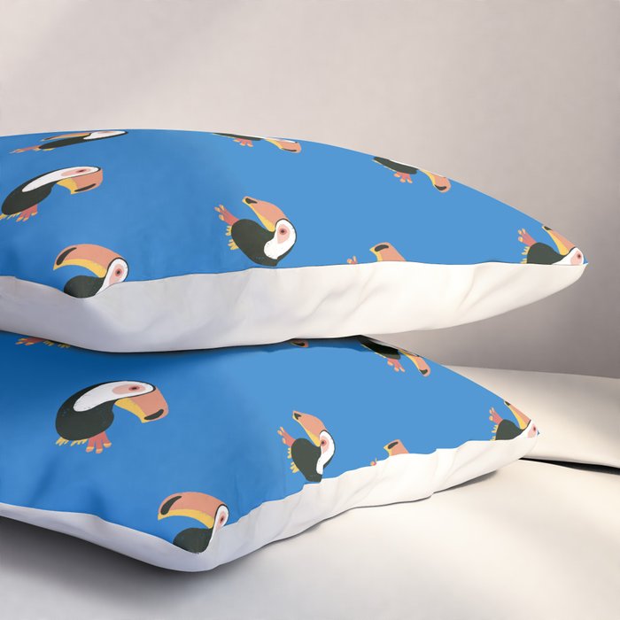 Toucans Blue Pillow Sham Gallery Image 3