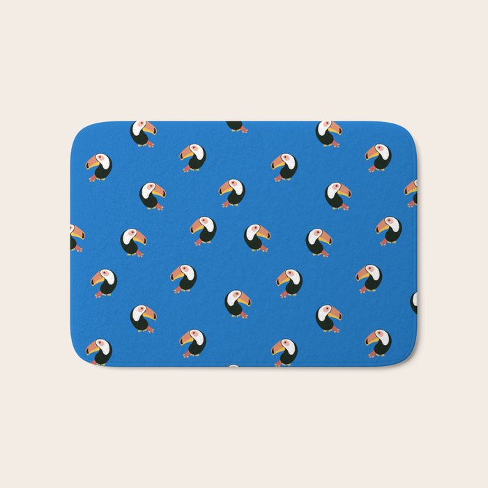 Toucans Blue Bath Mat Gallery Image 1