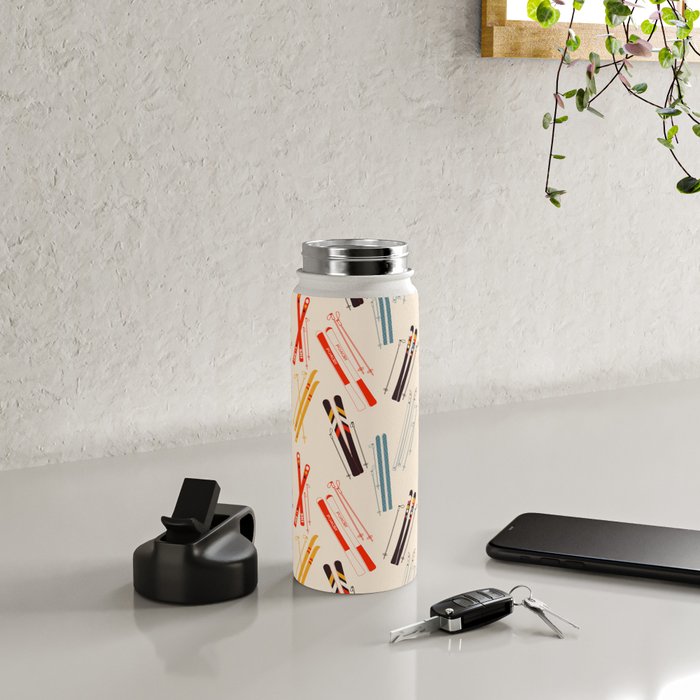 Ski time pattern Water Bottle Gallery Image 5