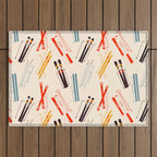 Ski time pattern Outdoor Rug Gallery Image 1