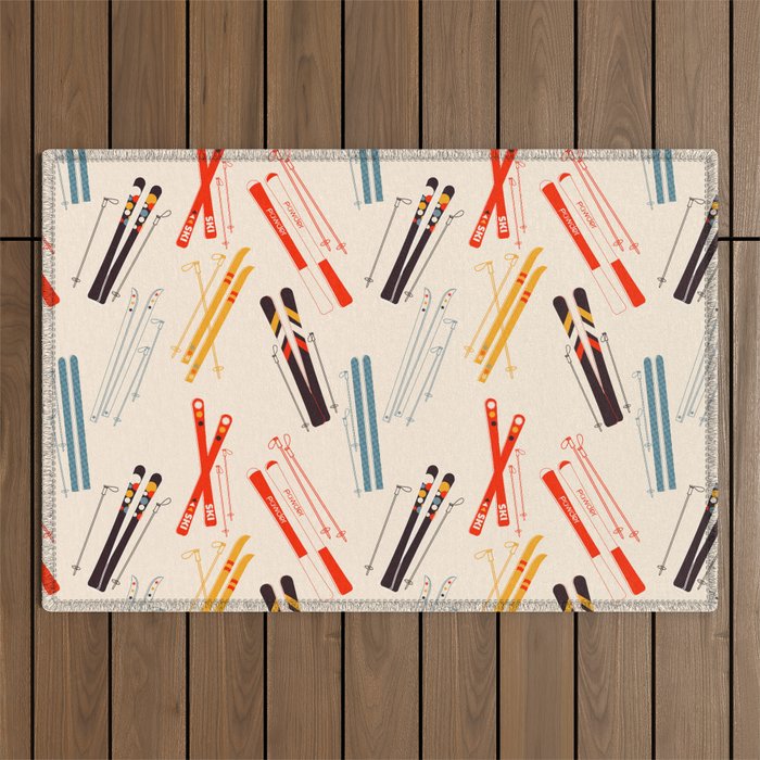 Ski time pattern Outdoor Rug Gallery Image 1