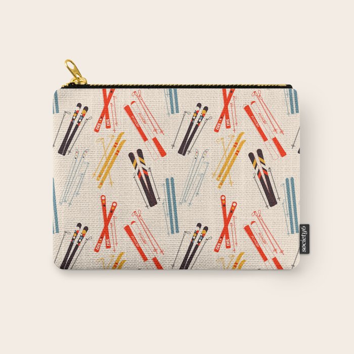 Ski Time Pattern Carry All Pouch