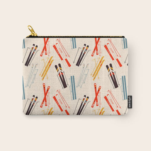 Ski Time Pattern Carry All Pouch