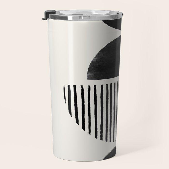 Balancing Stripes NO.2 | Black Travel Mug Gallery Image 3