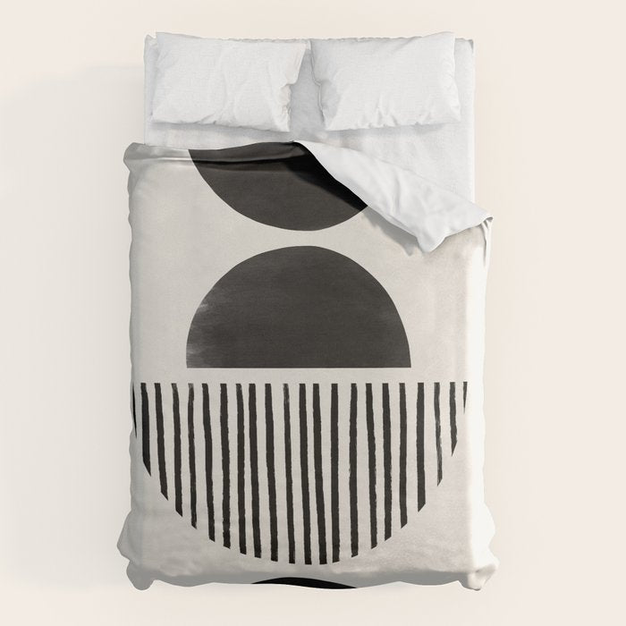 Balancing Stripes NO.2 | Black Duvet Cover Gallery Image 6