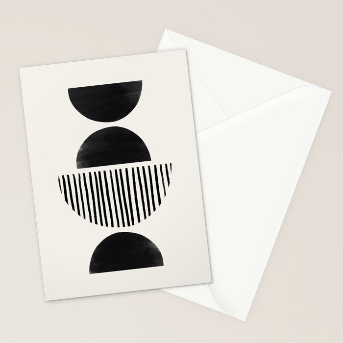 Balancing Stripes NO.2 | Black Stationery Card Gallery Image 2