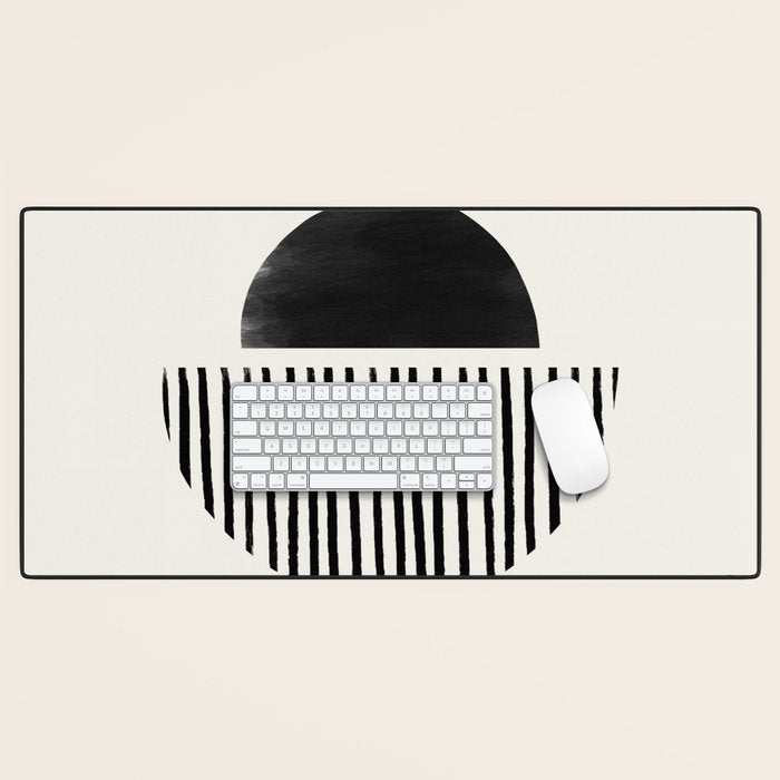 Balancing Stripes NO.2 | Black Desk Mat Gallery Image 1