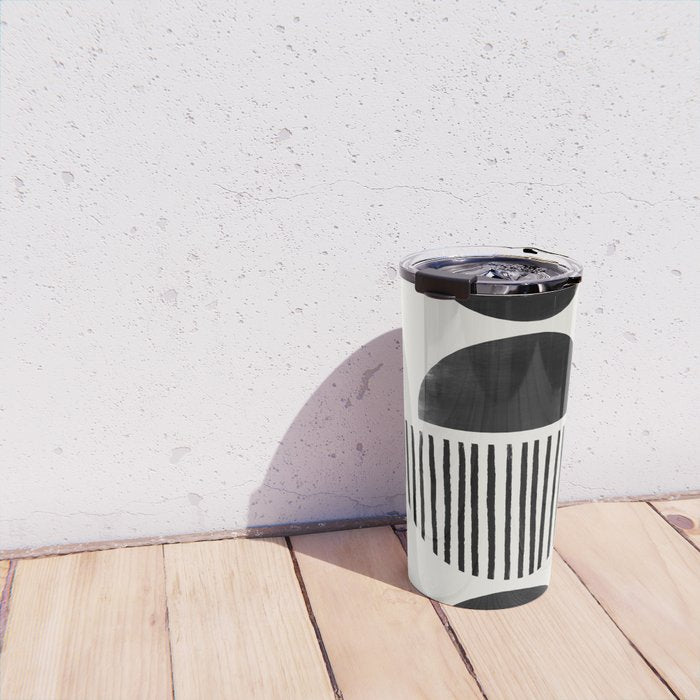 Balancing Stripes NO.2 | Black Travel Mug Gallery Image 4