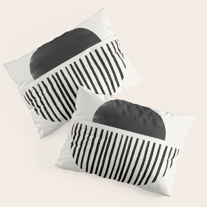 Balancing Stripes NO.2 | Black Pillow Sham Gallery Image 3