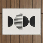 Balancing Stripes NO.2 | Black Outdoor Rug Gallery Image 1