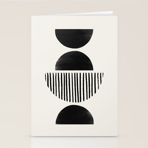 Balancing Stripes NO.2 | Black Stationery Card Gallery Image 2