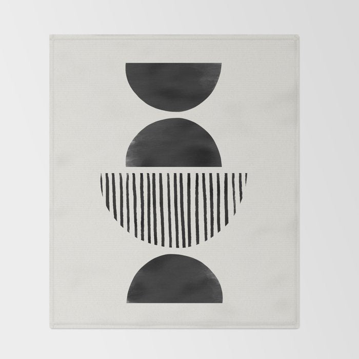 Balancing Stripes NO.2 | Black Throw Blanket Gallery Image 2