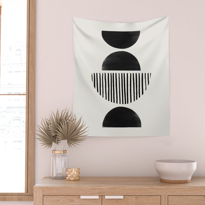 Balancing Stripes NO.2 | Black Wall Tapestry Gallery Image 2