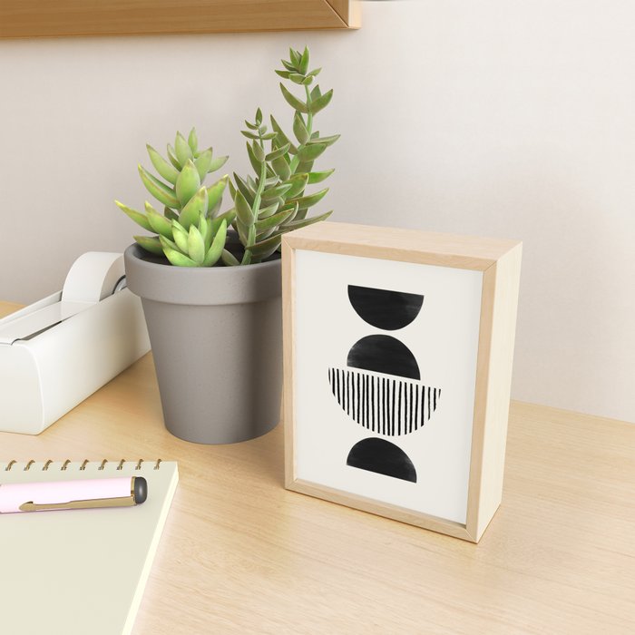 Balancing Stripes NO.2 | Black Mini Art Print Gallery Image 2