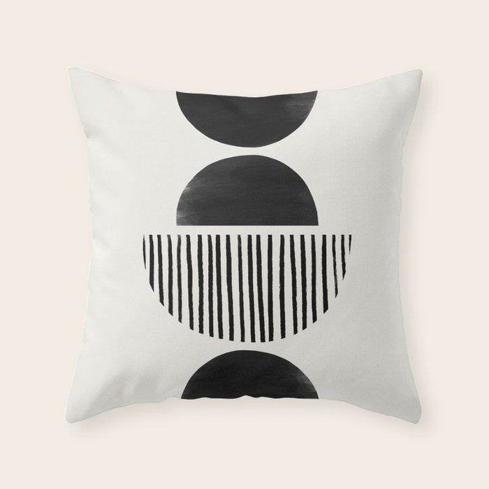 Balancing Stripes NO.2 | Black Throw Pillow Gallery Image 6