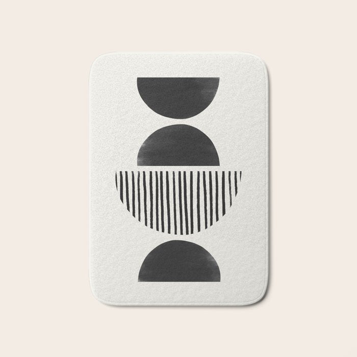 Balancing Stripes NO.2 | Black Bath Mat Gallery Image 1
