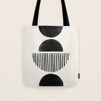 Balancing Stripes NO.2 | Black Tote Bag Gallery Image 1
