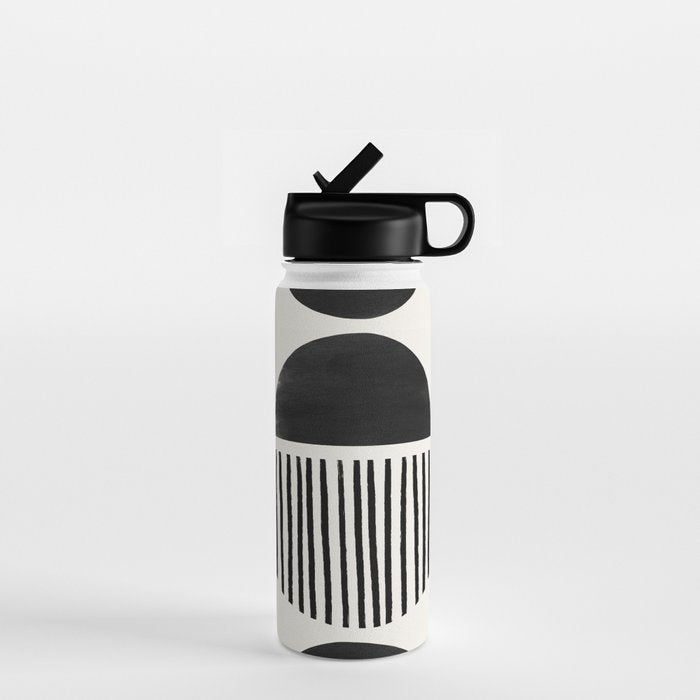 Balancing Stripes NO.2 | Black Water Bottle Gallery Image 1