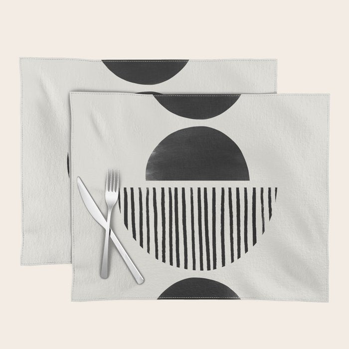 Balancing Stripes NO.2 | Black Placemat Gallery Image 1