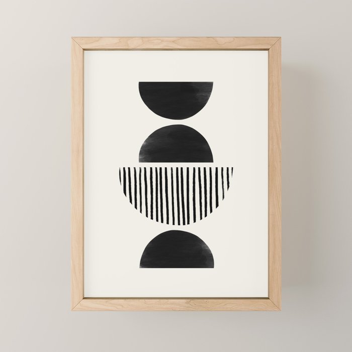 Balancing Stripes NO.2 | Black Mini Art Print Gallery Image 1