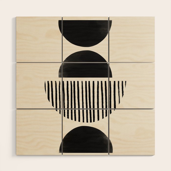 Balancing Stripes NO.2 | Black Wood Wall Art Gallery Image 1