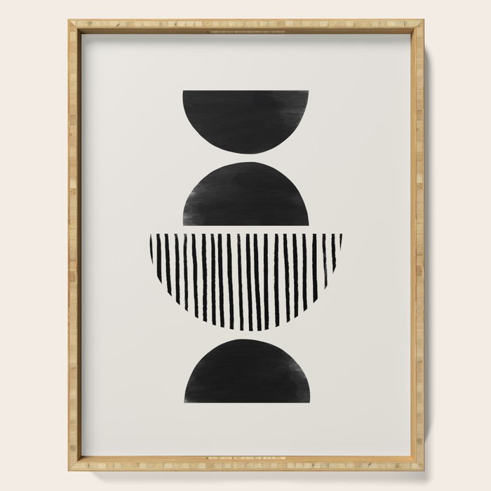 Balancing Stripes NO.2 | Black Serving Tray Gallery Image 1