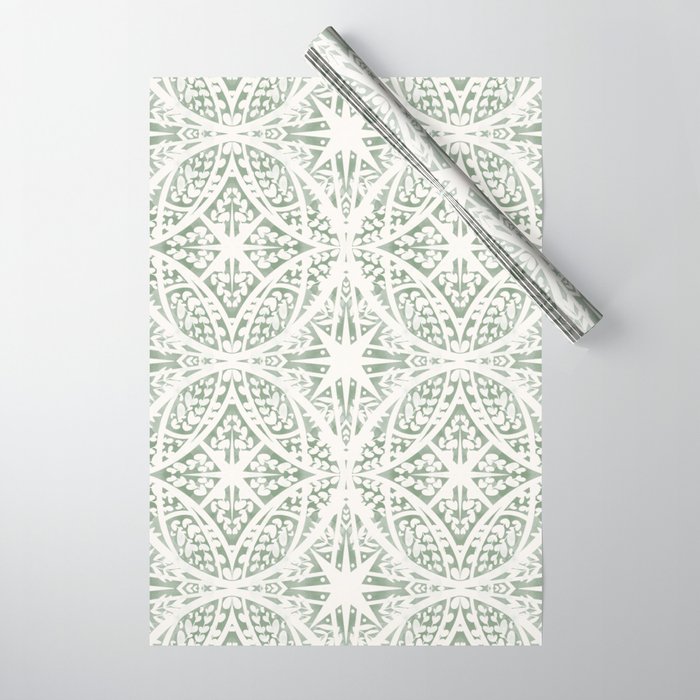 Green Nature Fantasy Tiles B Wrapping Paper Gallery Image 1