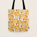 White Llama with flowers Tote Bag Gallery Image 1