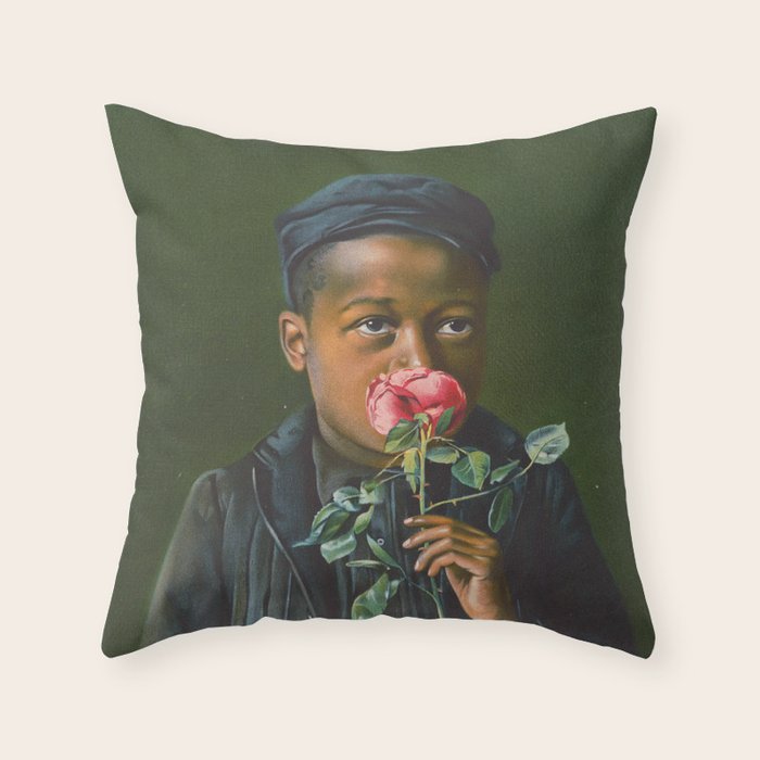 Vintage African American Art Throw Pillow Gallery Image 1