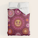 Retro Sun Faces - Pink and Magenta Duvet Cover Gallery Image 6