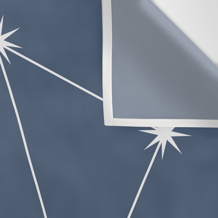 Libra Zodiac Star Constellation Line Art Neutral Blue Wall Tapestry Gallery Image 3