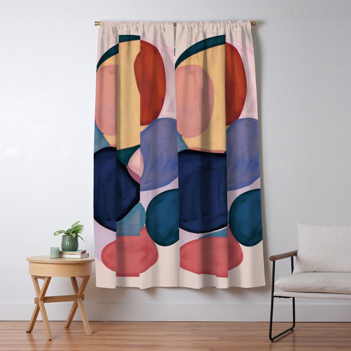Modern Abstract Shapes 93 Window Curtain Gallery Image 1