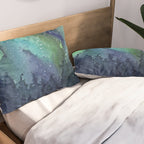 Galaxy Aurora Northern Lights Nebula Space Watercolor Pillow Sham Gallery Image 2