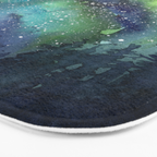 Galaxy Aurora Northern Lights Nebula Space Watercolor Bath Mat Gallery Image 3