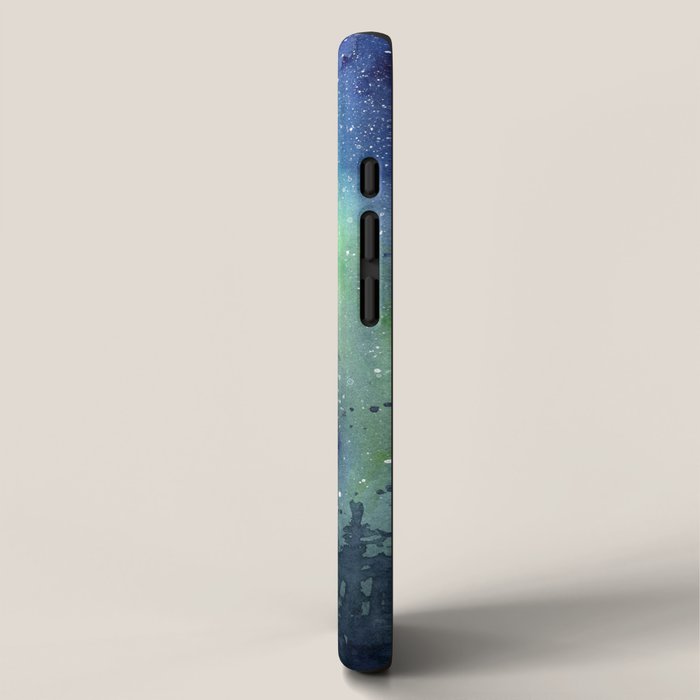 Galaxy Aurora Northern Lights Nebula Space Watercolor iPhone Case Gallery Image 2