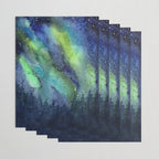 Galaxy Aurora Northern Lights Nebula Space Watercolor Wrapping Paper Gallery Image 3