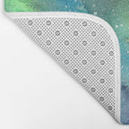 Galaxy Aurora Northern Lights Nebula Space Watercolor Bath Mat Gallery Image 2