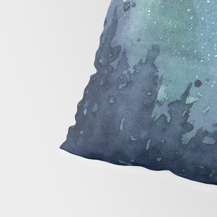 Galaxy Aurora Northern Lights Nebula Space Watercolor Pillow Sham Gallery Image 4