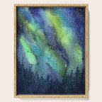 Galaxy Aurora Northern Lights Nebula Space Watercolor Serving Tray Gallery Image 1
