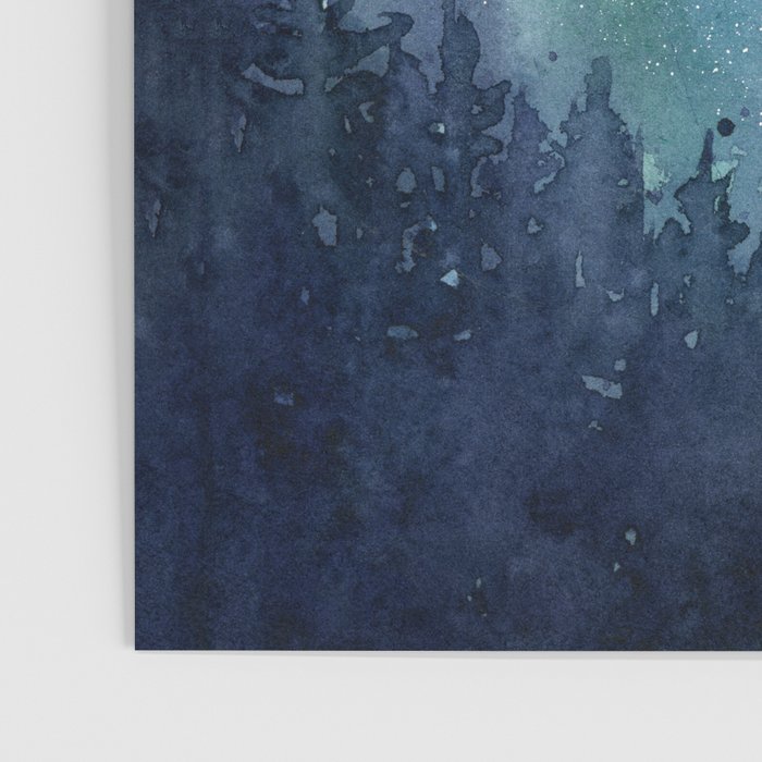 Galaxy Aurora Northern Lights Nebula Space Watercolor Poster Gallery Image 3