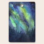 Galaxy Aurora Northern Lights Nebula Space Watercolor Cutting Board Gallery Image 1