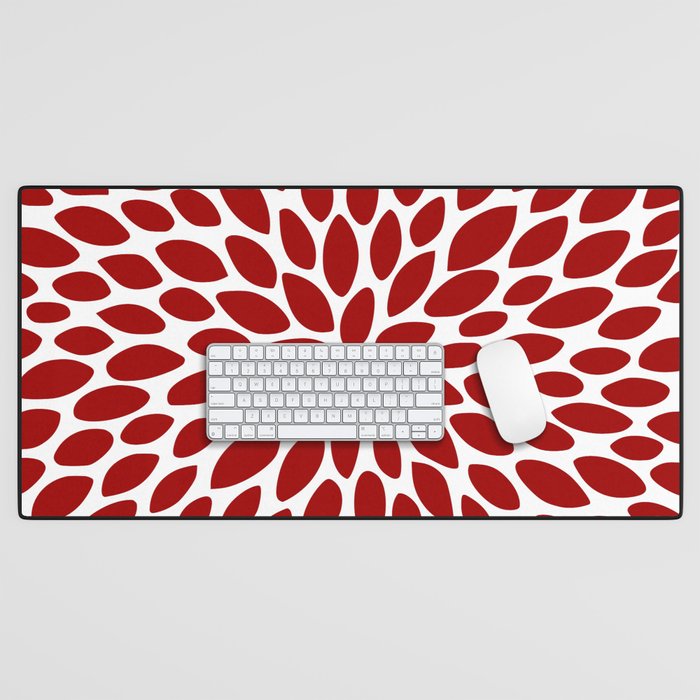 Christmas Floral Bloom, Red and White Desk Mat Gallery Image 1