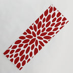 Christmas Floral Bloom, Red and White Yoga Mat Gallery Image 1