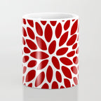 Christmas Floral Bloom, Red and White Coffee Mug Gallery Image 4