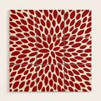 Christmas Floral Bloom, Red and White Wood Wall Art Gallery Image 1