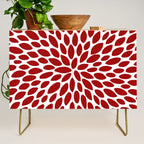 Christmas Floral Bloom, Red and White Credenza Gallery Image 1