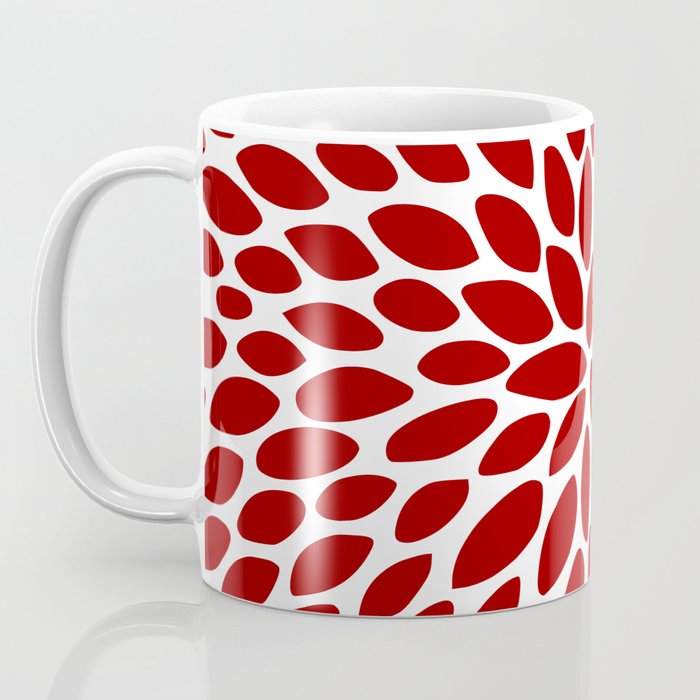 Christmas Floral Bloom, Red and White Coffee Mug Gallery Image 3