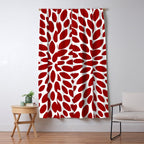 Christmas Floral Bloom, Red and White Window Curtain Gallery Image 5