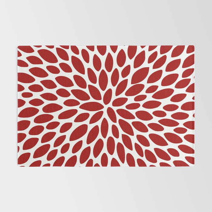 Christmas Floral Bloom, Red and White Rug Gallery Image 2